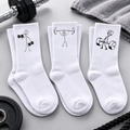 Imagem da oferta Kit 3 Meias Boneco Magrinho Academia Maromba Treino Corrida Branco Magrinho 35-42