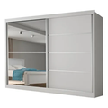Imagem da oferta Guarda Roupas Casal 2 Portas Com Espelho 4 Gavetas Áustria Branco