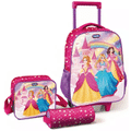 Imagem da oferta Kit De Mochila Escolar Magic Kids Mochila De Rodinhas Com Estojo E Lancheira Princesas