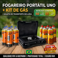 Imagem da oferta Kit Fogareiro Fogão Portátil Pesca Camping +4un Refil Carga