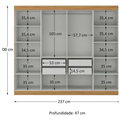 Imagem da oferta Guarda-Roupa Paris 8 Portas 200x237x47cm Cinamomo Off White