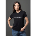 Imagem da oferta Camiseta Feminina Calvin Klein Jeans Logo Embossed Preta