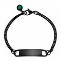 Imagem da oferta Pulseira Life Placa em Aço Preto com Jade Verde