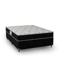 Imagem da oferta Cama Box Casal + Colchão D33 One Face - Suede Preto Cor Couro Preto