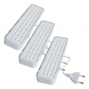 3 Luminárias Emergência Elgin Recarregável Lampada 30 Leds