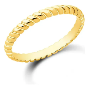 Anel Life Textura Em Prata 925 Com Banho De Ouro Amarelo 18k