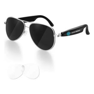 Honeywhale Gl-09 Óculos De Sol Bluetooth Alto-falante Espelho Preto