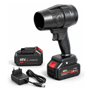 Soprador Turbo Portátil Quicko 48V 1050 W com 2 Baterias de 2 Ah 210 kmh Preto