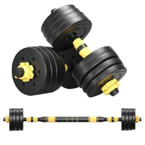 Kit Halters Barra Anilha Ajustáveis Musculação 20kg Bonafit Treino Completo em Casa + Ebo