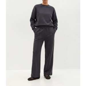 Calça Wide Leg em Moletom com Friso