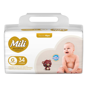 Fralda Mili Love & Care Premium G 34 unidades