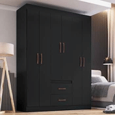 Imagem da oferta Guarda-roupas 6 Portas 2 Gavetas Multimóveis Cr35111 - Preto