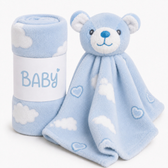 Imagem da oferta Kit Manta com Naninha Bebê Fleece Toque Super Macio Antialérgica (2 Cores)