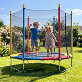 Imagem da oferta Cama Elástica Infantil Justfun 1,8 m Colorida com Rede de Proteção para 100 kg
