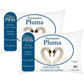 Imagem da oferta Kit 2 Travesseiros Pena De Ganso 70x50cm Toque Plumas
