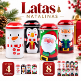 Imagem da oferta Latas Natalina Com Chapéu Papai Noel E Amigos Presente Criativo E Divertido Lembrancinha de Natal