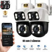 Imagem da oferta Kit 2 Câmeras de Segurança Woosh A28B Full HD Dupla Lente Wi-Fi com Visão Noturna Colorida