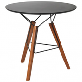 Imagem da oferta Mesa Redonda 80 Cm Nozes/preto Ovni - Tok Stok