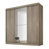 Imagem da oferta Guarda Roupa Fama Flórida Plus com 3 Portas de Correr 4 Gavetas e Espelho