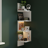 Imagem da oferta Prateleira De Canto Reto Branco Estante Livros Nicho 80 Preta