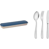 Imagem da oferta Conjunto Talher Aco Inox Com Estojo Tampa Azul Tramontina