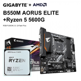 Imagem da oferta Kit Placa-Mãe Gigabyte B550M Aorus Elite DDR4 Socket AM4 + Processador AMD Ryzen 5-5600G 100-000000252IS OEM