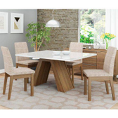 Imagem da oferta Conjunto Sala de Jantar Madesa Ayla Mesa Tampo de Vidro com 4 Cadeiras