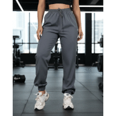 Imagem da oferta Calça Feminina Jogger Em Tactel Com Elastano Bolsos E Cordão