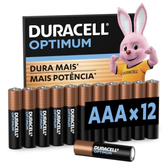 Imagem da oferta Duracell Pilhas Optimum Aaa Palito Pack 12 Unidades Dura Mais Para Controle de Videogame e Brinquedos