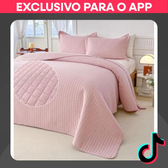 Imagem da oferta Kit Colcha Cobre Leito Bouti Dupla Face Matelado Toque Macio + Porta Travesseiro