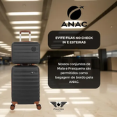 Imagem da oferta Kit Mala De Viagem Bordo Mão Pequena 10kg Abs Cadeado 360 Cor Preto