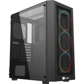 Imagem da oferta Gabinete Gamer Ninja Saga Mid Tower RGB Vidro Temperado ATX Black Sem Fonte Com 4 Fans