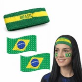 Imagem da oferta Kit Torcida Brasil Faixa + Adesivo Seleção Copa do Mundo