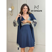 Imagem da oferta Kit Robe e Camisola Amamentação em Microfibra c Renda