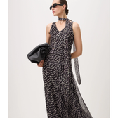 Imagem da oferta Vestido Longo em Tule com Estampa Poá e Gola Halter Preto - Lojas Renner