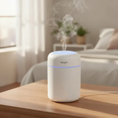 Imagem da oferta Umidificador De Ar Portatil Usb Luz Led Noturna 300ml Wolff Branco 5v