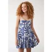 Imagem da oferta Vestido FARM Curto Balonê Delicadeza de Banana Azul