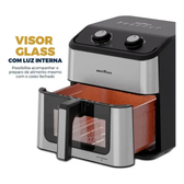 Imagem da oferta Air Fryer Britânia 8L Redstone Visor Glass BAF80A