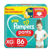 Imagem da oferta Fralda Calça Pampers Pants Ajuste Total Tam XG 11 a 15kg 86 Unidades