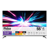 Imagem da oferta Smart Tv 55 Philco 4k Uhd Led Roku Tv Dolby Audio P55cra