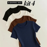 Imagem da oferta Kit 4 Blusas Ribana Canelado