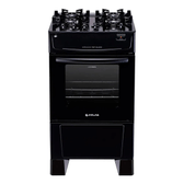 Imagem da oferta Fogão Mônaco 4 Bocas Preto Top Glass Com Mesa De Vidro Atlas Preto Bivolt