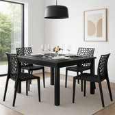 Imagem da oferta QUEIMA DE ESTOQUE - Mesa de Jantar Quadrada Industrial Design de Madeira p 4 Lugares