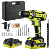 Imagem da oferta Desoon Parafusadeira Furadeira De Impacto Sem Fio 20v Profissional 2 Baterias 42n.m E Pinça De 38” Com Led,maleta,broca, Eixo Flexível