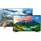 Imagem da oferta Combo Smart TV Samsung 4K LED 58” Wi-Fi - UN58RU7100 + Smart TV HD LED 32” J4290