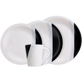 Imagem da oferta Aparelho de Jantar 16 Peças Cerâmica Brasilia Le Noir Courant em Cerâmica – Branco/Preto