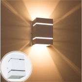 Imagem da oferta Kit Com 3 Arandelas 2 Focos C/ Frisos E Facho Externa Parede Muro Branca St327