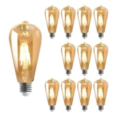 Imagem da oferta Kit 12 Lâmpada Filamento Led St64 Decorativa Retrô Vintage Âmbar Cor Da Luz Branco-quen