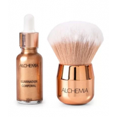 Imagem da oferta Conjunto 2 Unidades com Pincel + Iluminador Corporal Rosa 20ml  - Alchemia