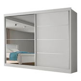 Imagem da oferta Guarda Roupas Casal 2 Portas Com Espelho 4 Gavetas Áustria Branco